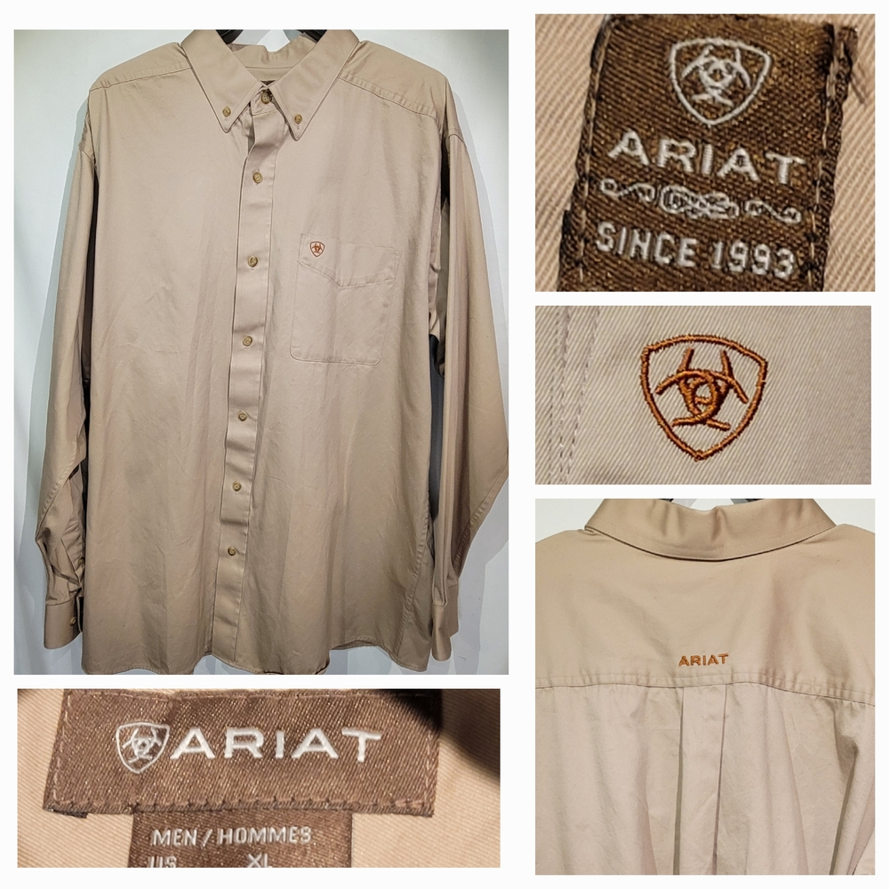 Ariat Men's Tan Button-Up Shirt